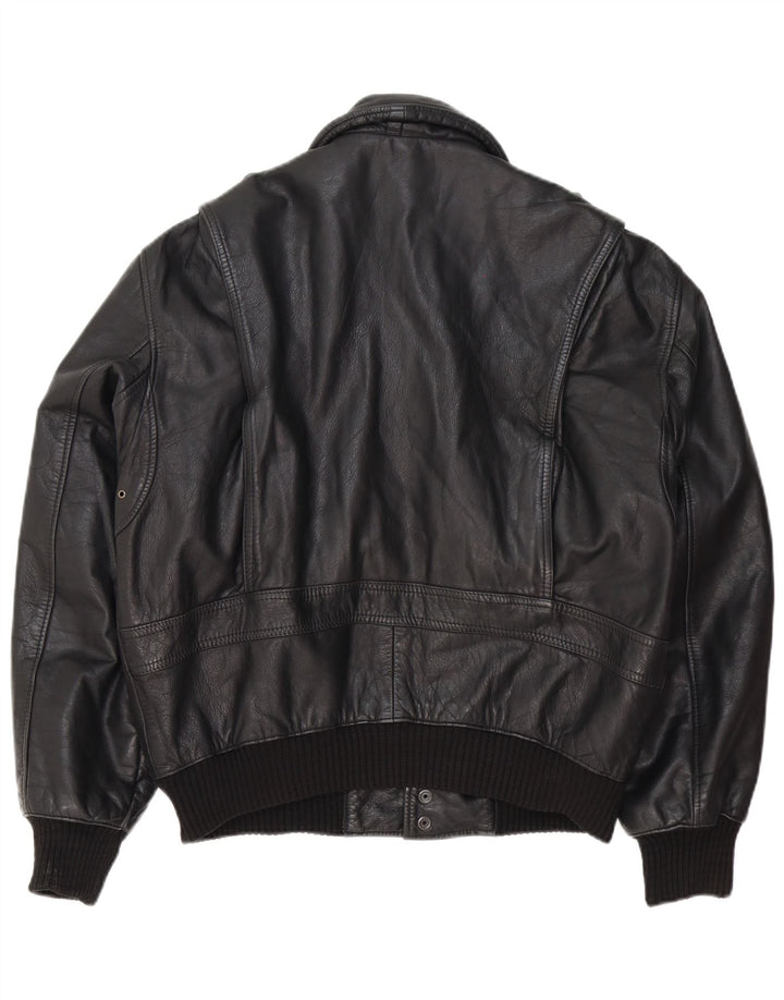 Forester Mens Military Leather Jacket IT 50 Large Black