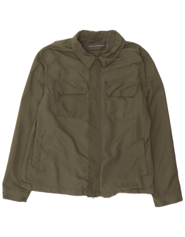 FRENCH CONNECTION Mens Utility Jacket UK 42 XL Khaki Polyamide
