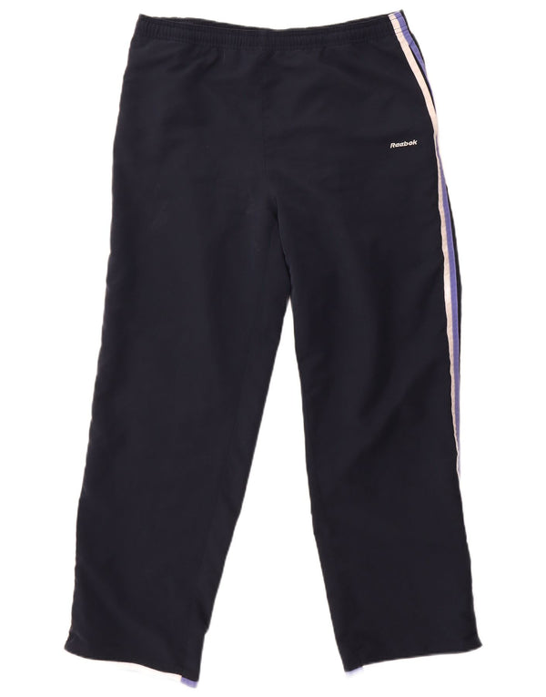 Reebok Womens Tracksuit Trousers UK 14 Large Navy Blue Polyester