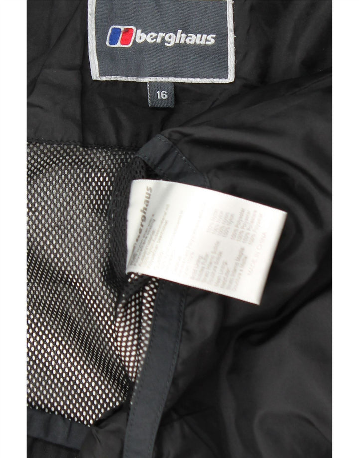 Berghaus Womens Hooded Oversized Rain Jacket UK 16 Large Black Nylon