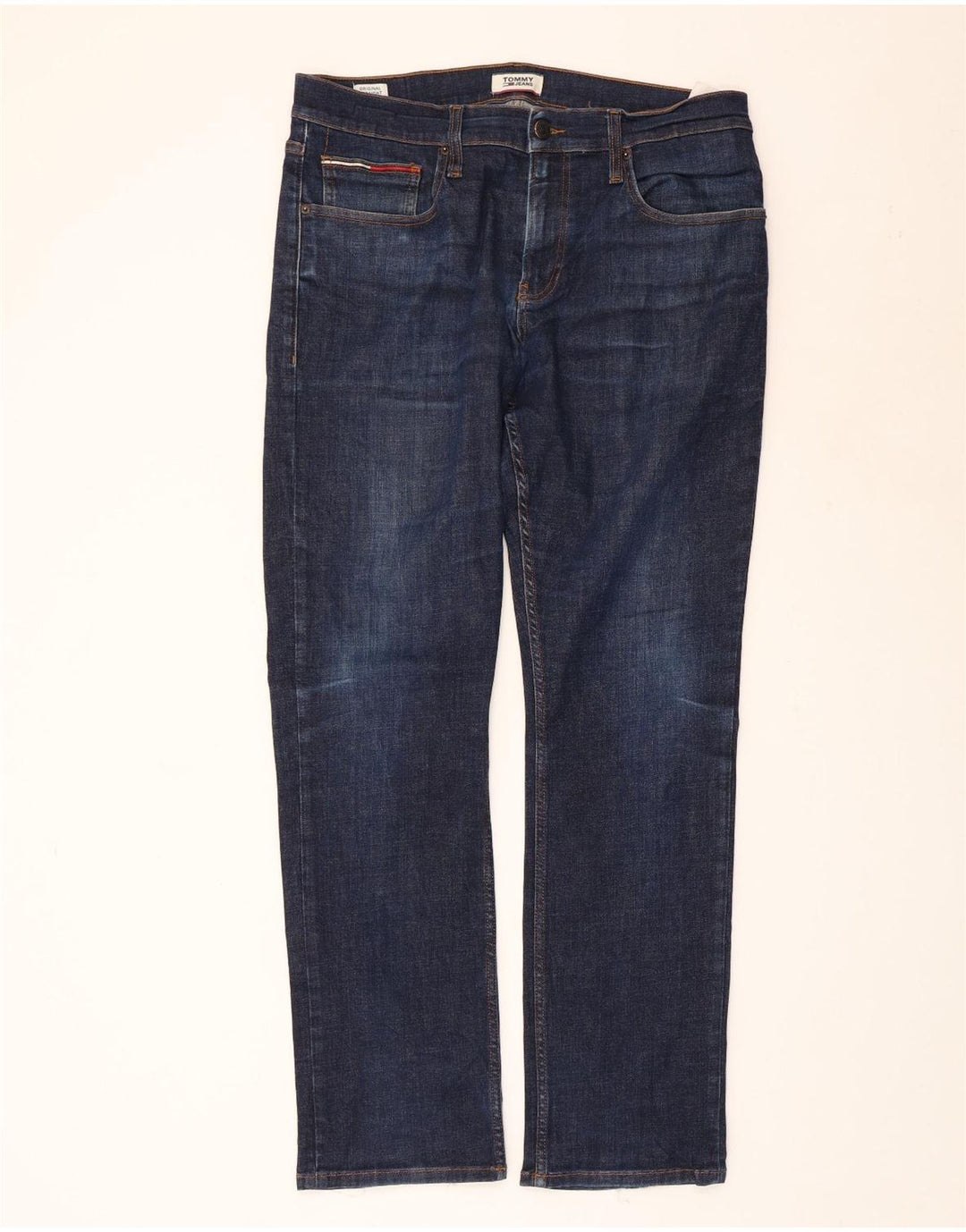 TOMMY HILFIGER Womens Straight Jeans W36 L32 Navy Blue Cotton