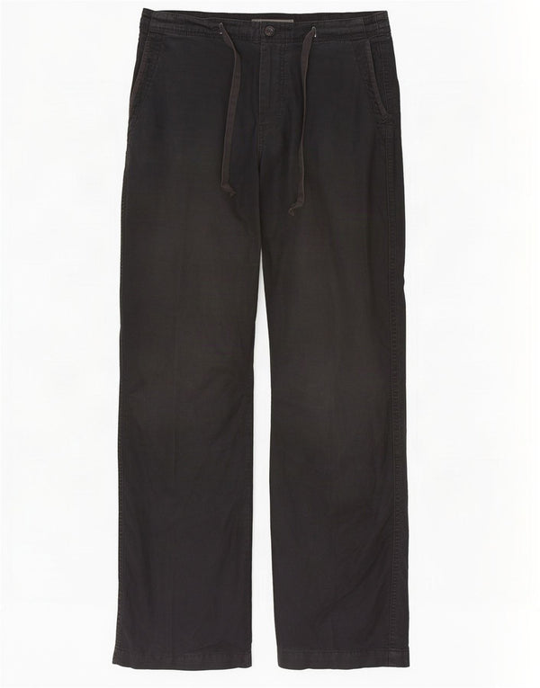 Benetton Mens Straight Chino Trousers Medium W32 L32 Navy Blue Cotton