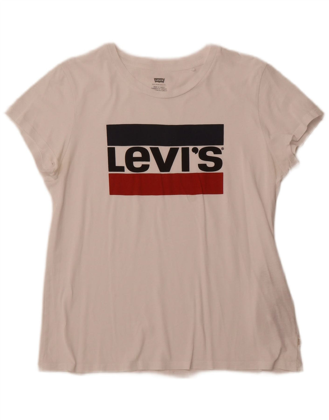 LEVI'S Womens Graphic T-Shirt Top UK 12 Medium White Cotton