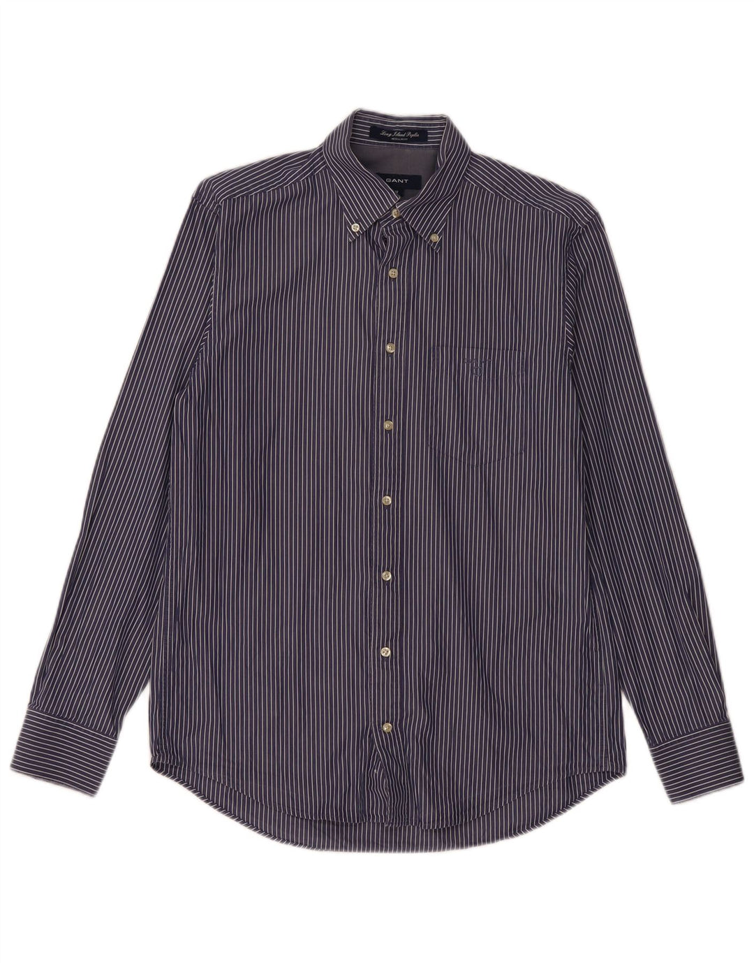 GANT Mens Regular Fit Shirt Medium Navy Blue Pinstripe Cotton