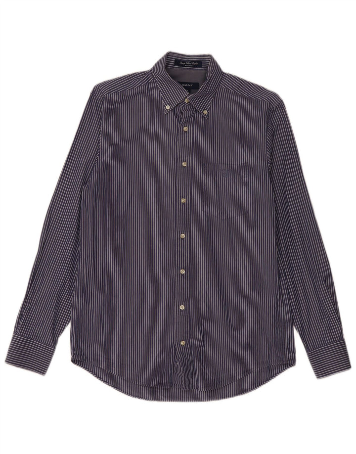 GANT Mens Regular Fit Shirt Medium Navy Blue Pinstripe Cotton