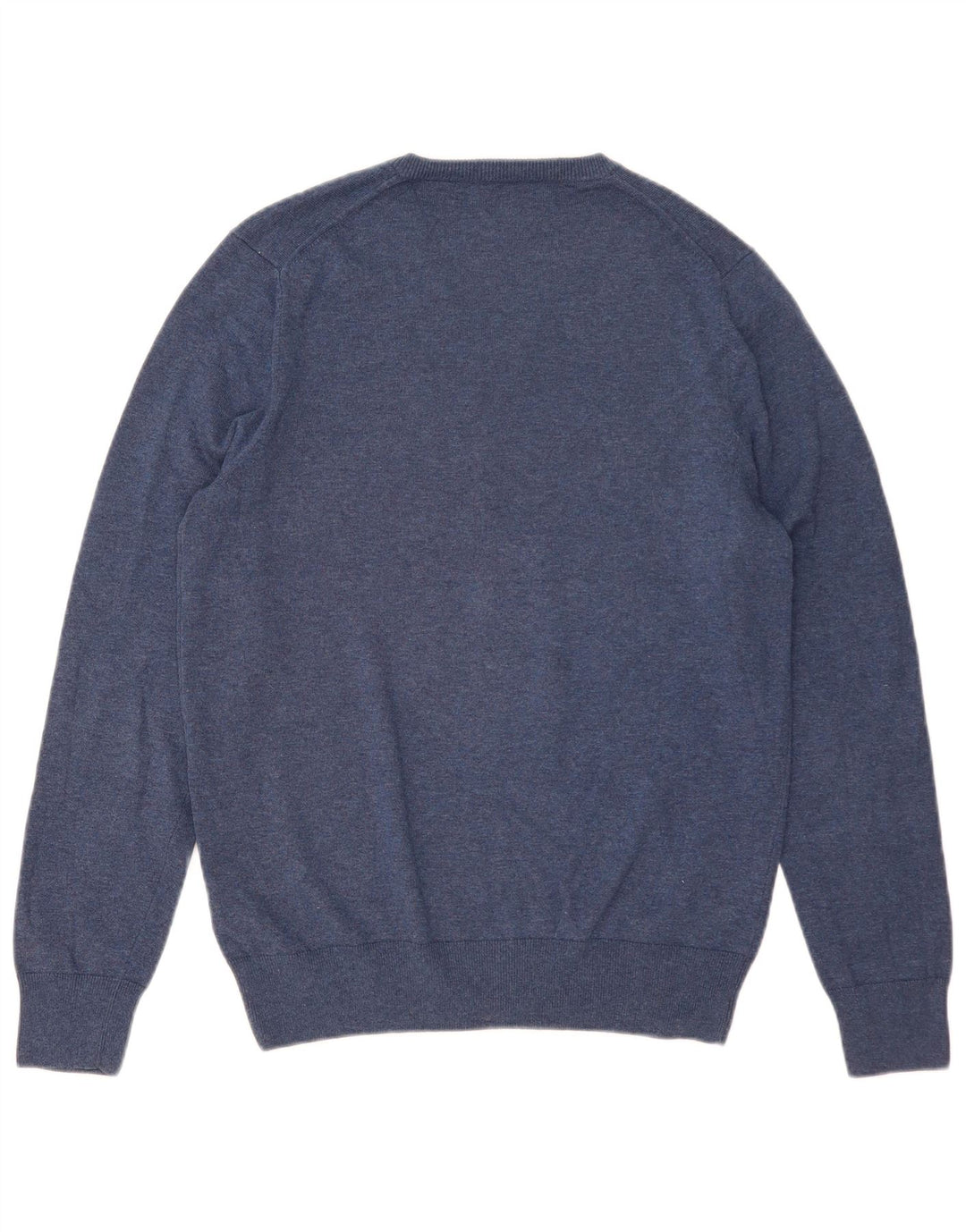 Marks & Spencer Mens V-Neck Jumper Sweater Medium Blue Cotton