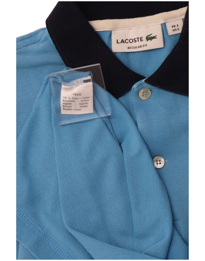 LACOSTE Mens Regular Fit Polo Shirt Size 3 Small Blue Cotton
