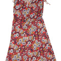 C & A Womens Sleeveless A-Line Dress EU 46 XL Red Floral Polyester