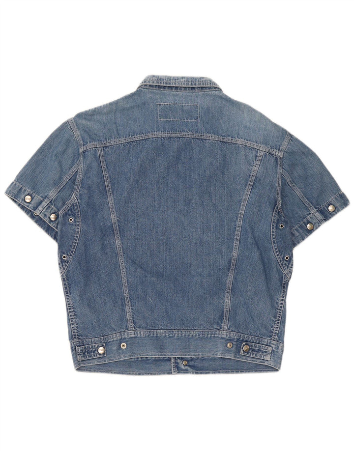 Lemon Mens Short Sleeve Denim Shirt Medium Blue