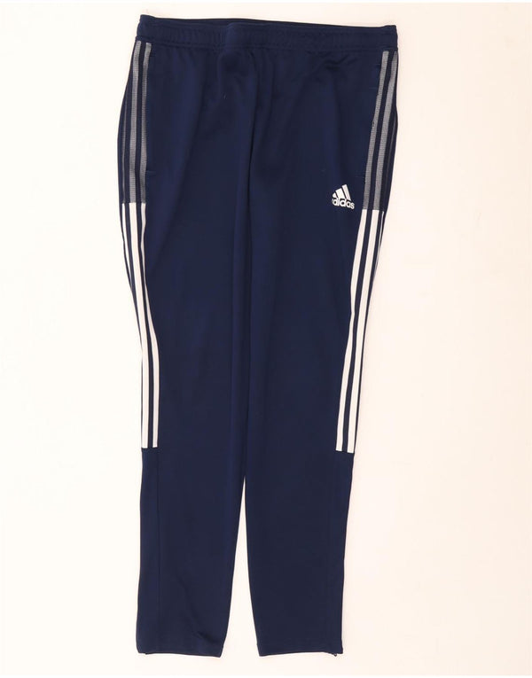 Adidas Mens Aeroready Tracksuit Trousers Large Navy Blue Polyester