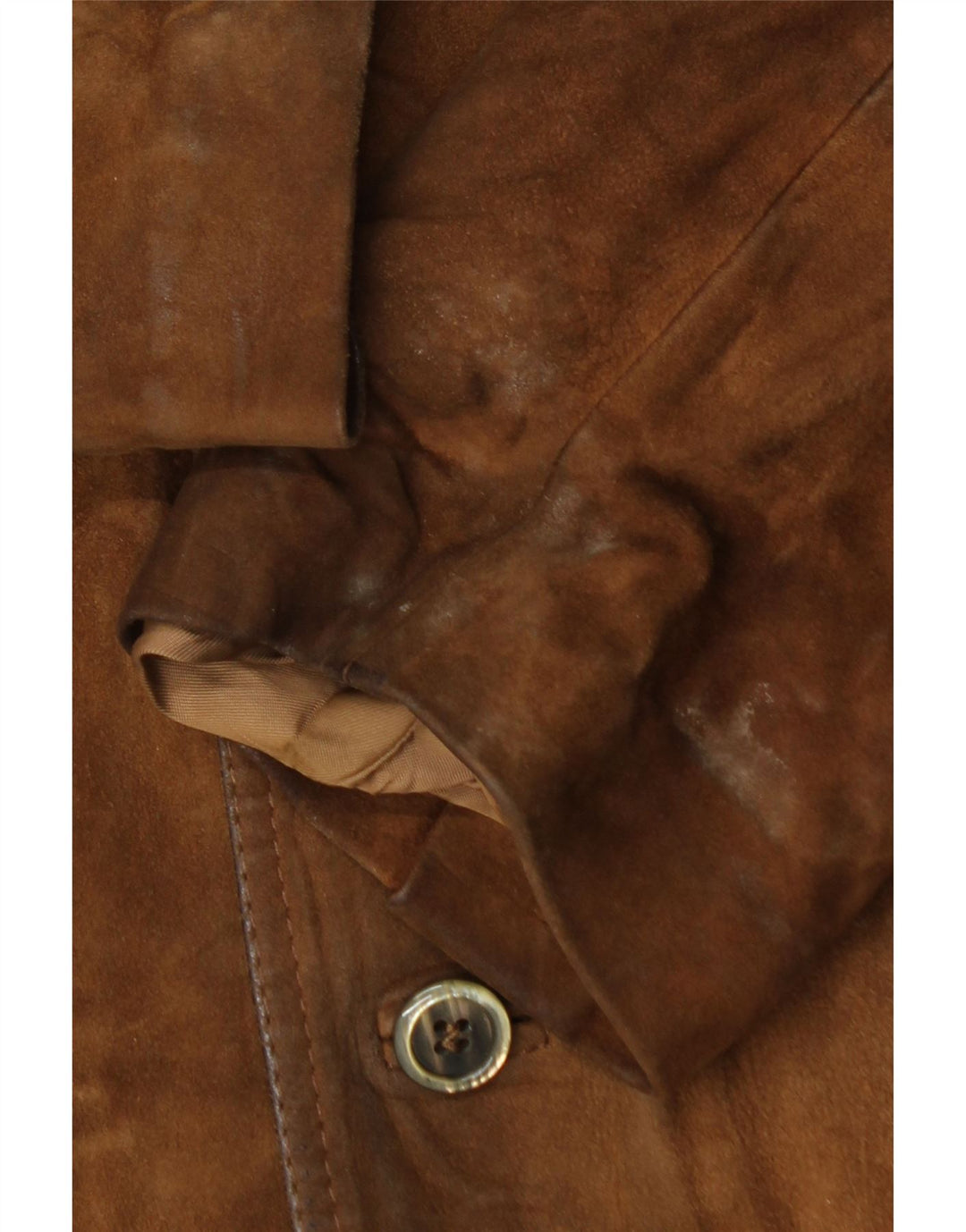 Vintage Mens Suede Jacket UK 36 Small Brown Leather