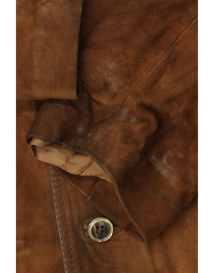 Vintage Mens Suede Jacket UK 36 Small Brown Leather