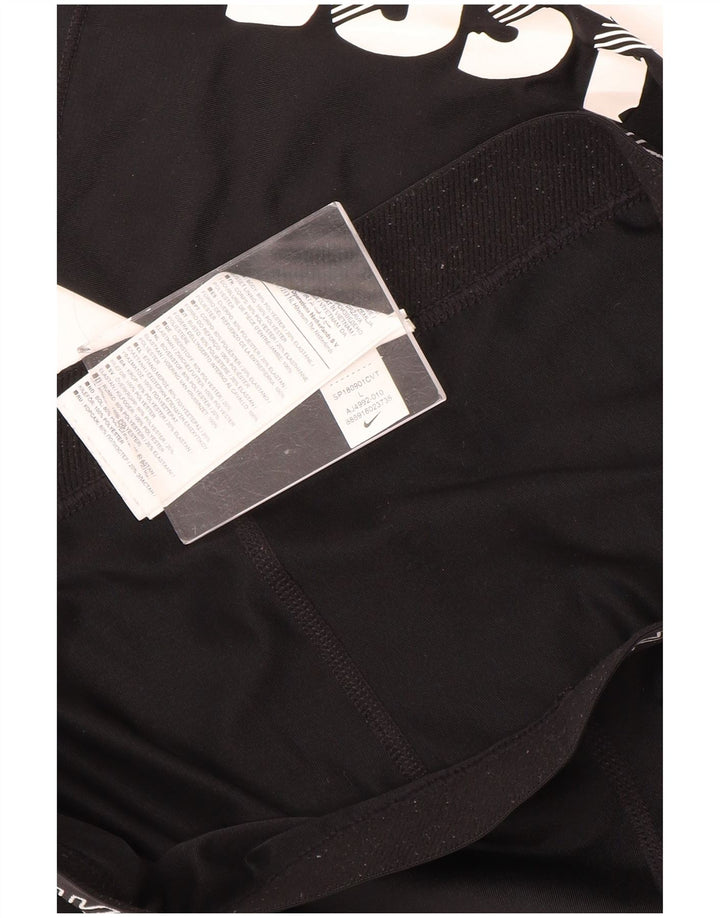 Nike Womens Graphic Leggings UK 14 Large Black Polyester