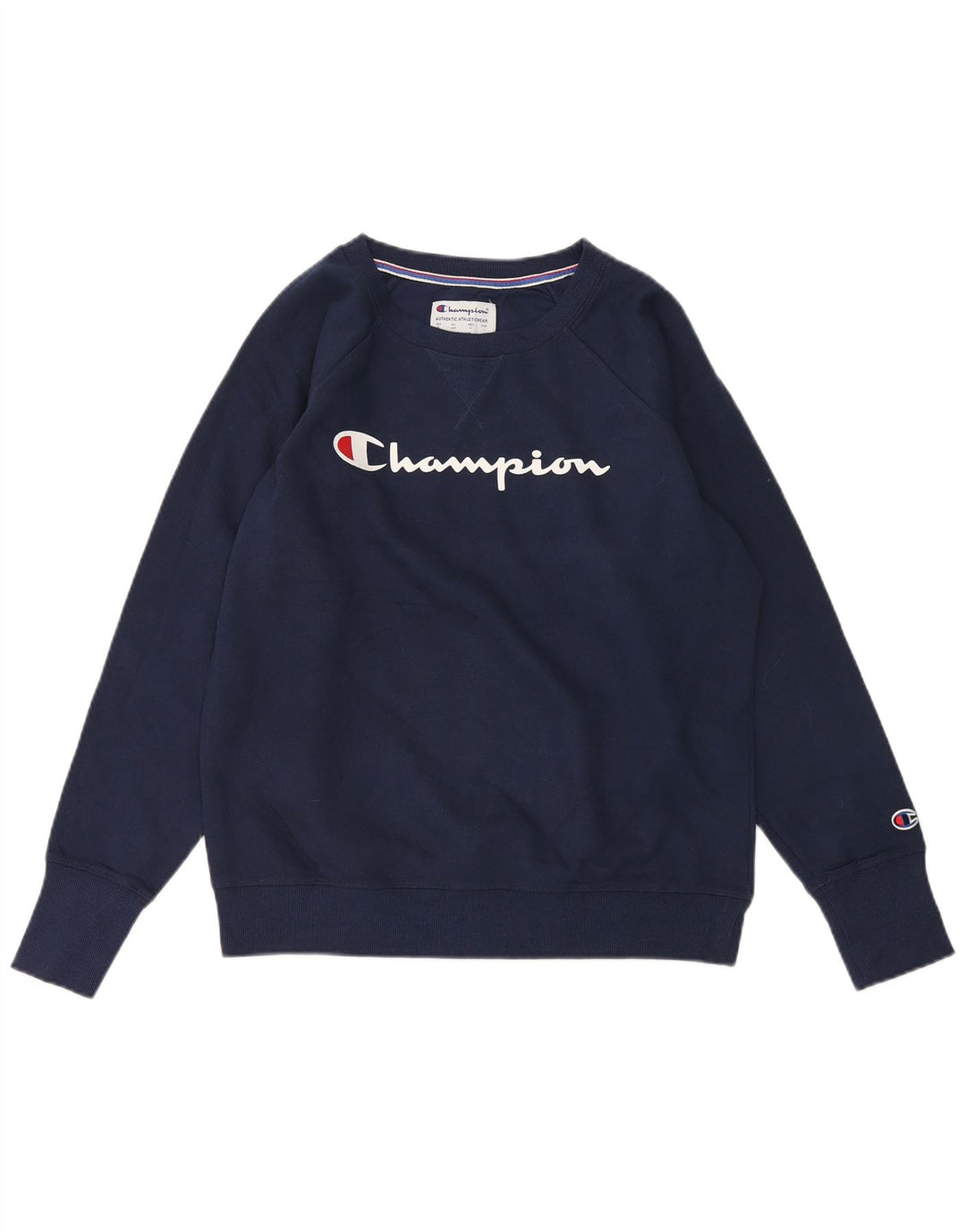 CHAMPION Mens Graphic Sweatshirt Jumper Medium Navy Blue Cotton