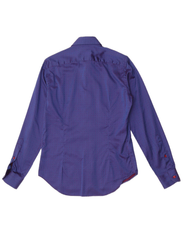 Naracamicie Mens Shirt XS Blue Spotted Cotton