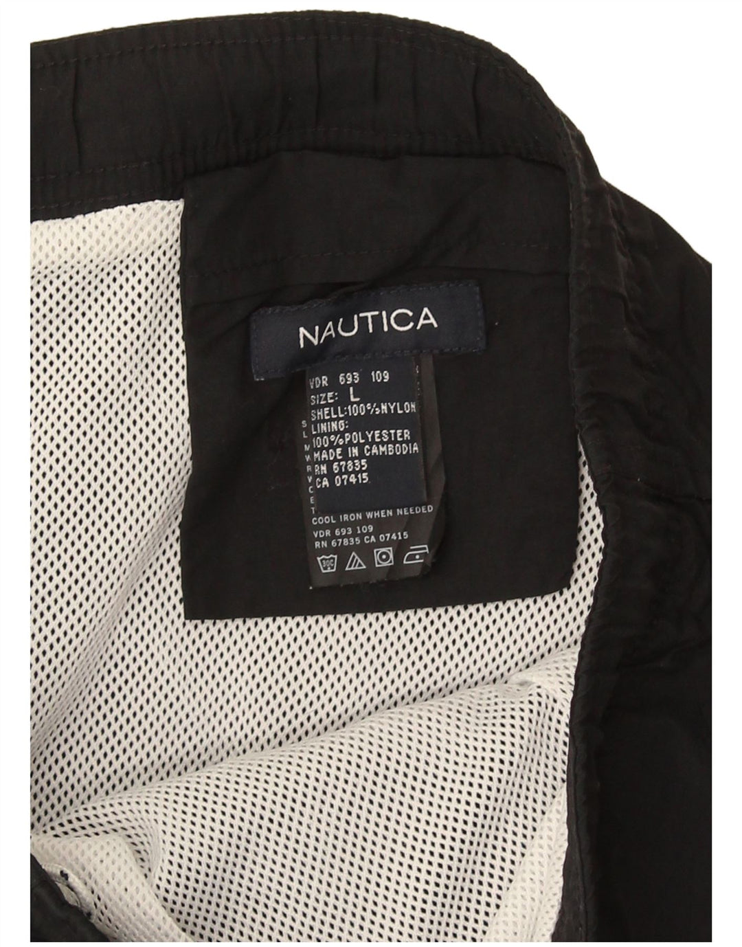Nautica Mens Swimming Shorts Large Black Nylon