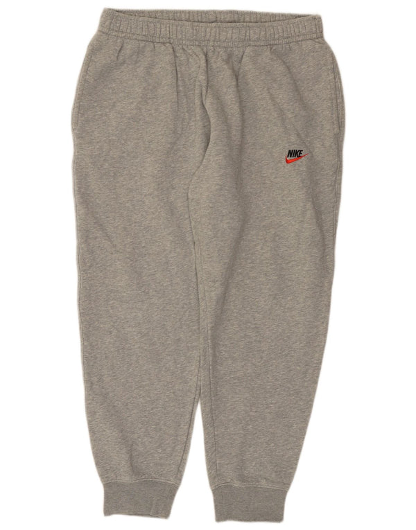 NIKE Mens Tracksuit Trousers Joggers Large  Grey Cotton