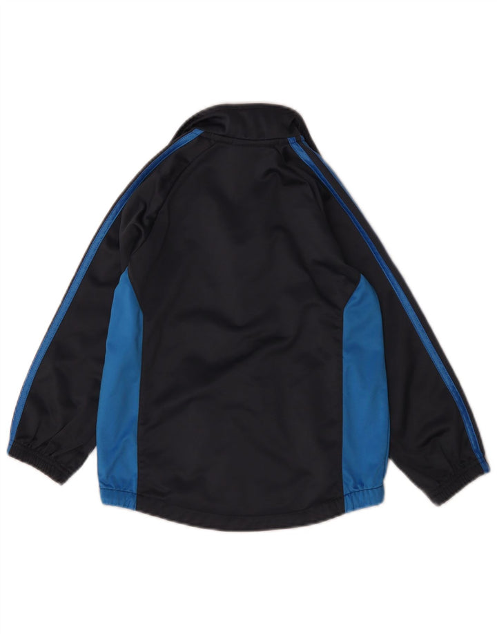 Adidas Boys Tracksuit Top Jacket 5-6 Years Black Colourblock