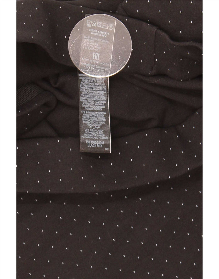 Marks & Spencer Womens Pencil Skirt UK 12 Medium W30 Black Spotted Viscose