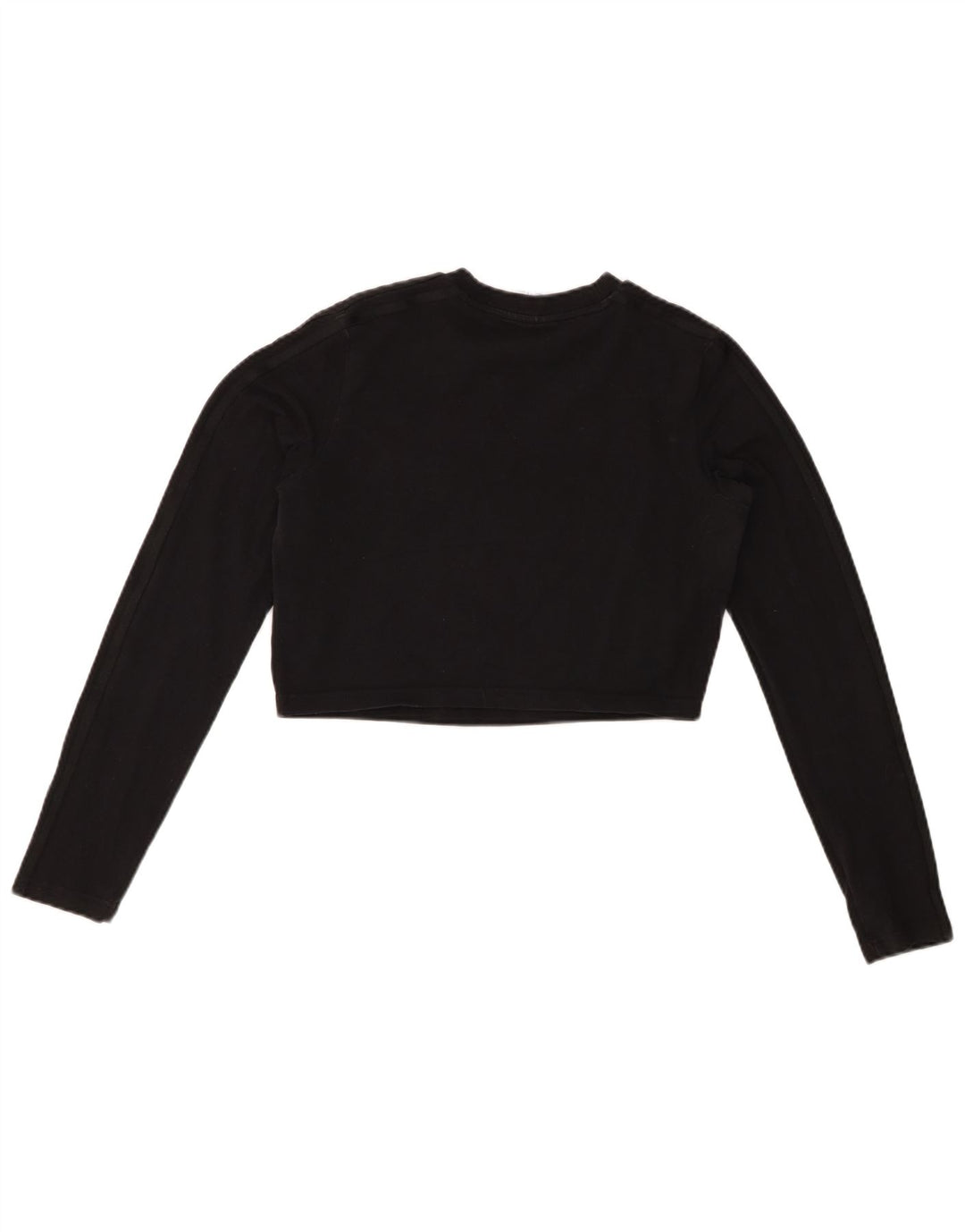 ADIDAS Womens Crop Top Long Sleeve UK 16 Large  Black Cotton