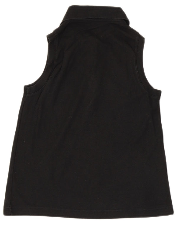 Fila Womens Sleeveless Polo Shirt IT 42 Medium Black Cotton