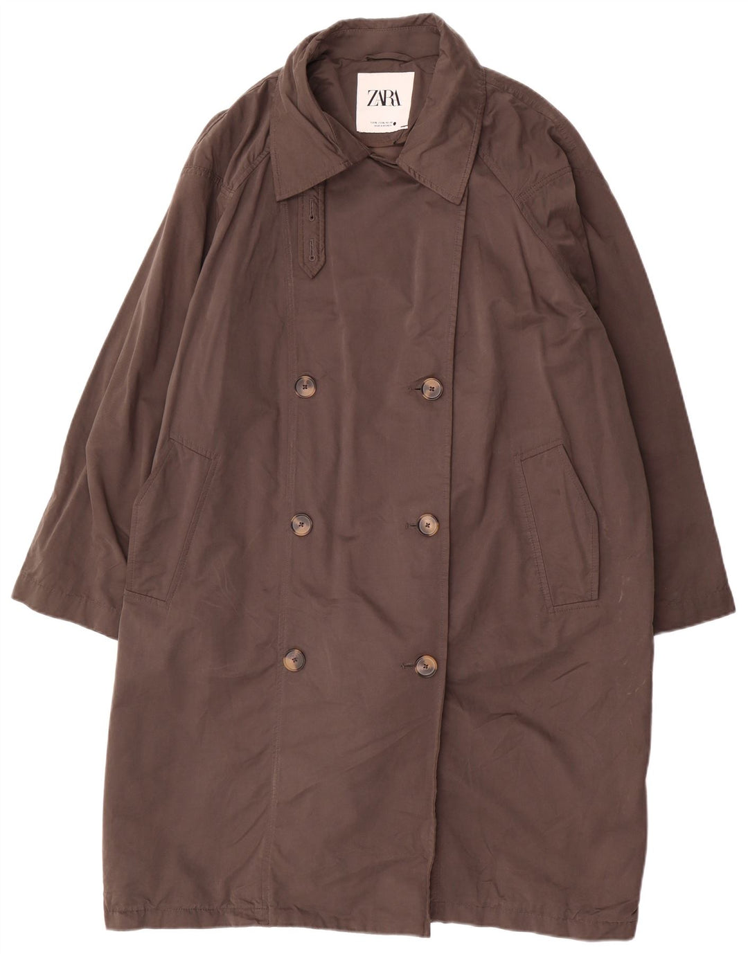 Zara Womens Oversized Trench Coat UK 18 XL Grey