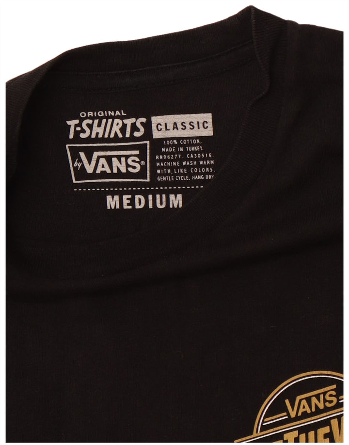 VANS Mens Graphic T-Shirt Top Medium Black Cotton