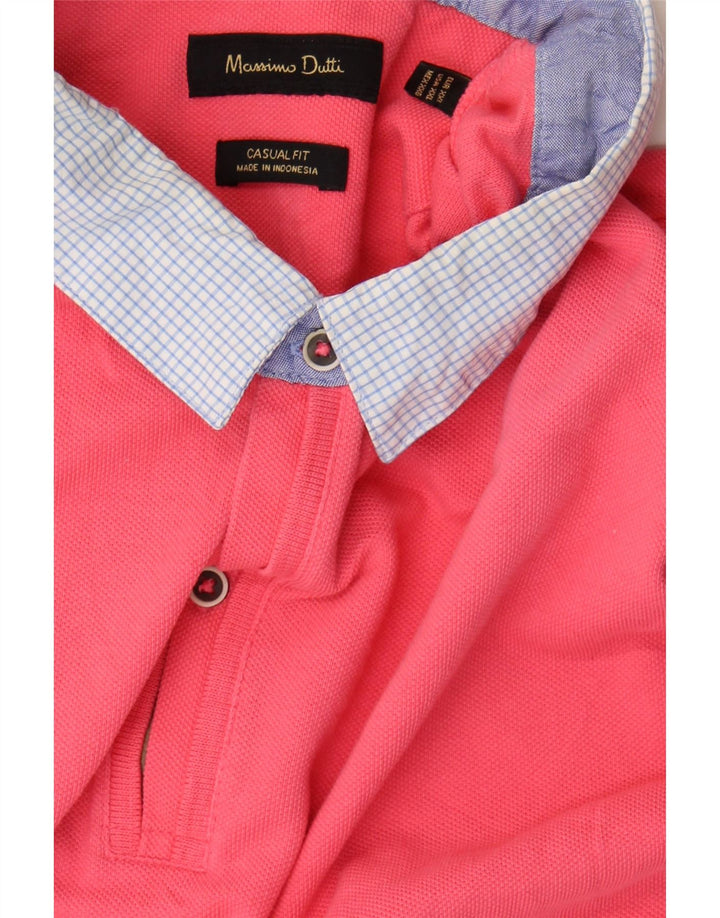 MASSIMO DUTTI Mens Casual Fit Polo Shirt 2XL Pink Cotton Vintage Massimo Dutti and Second-Hand Massimo Dutti from Messina Hembry 