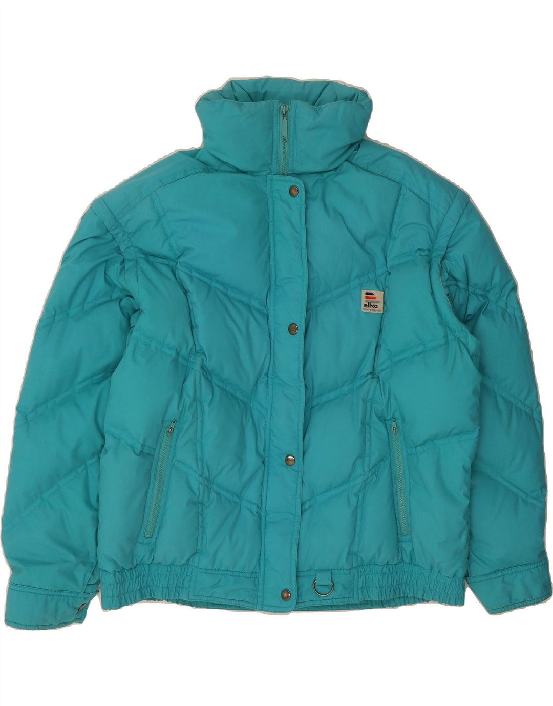 ELHO Womens Oversized Padded Jacket EU 42 Large Blue Polyester Vintage Elho and Second-Hand Elho from Messina Hembry 