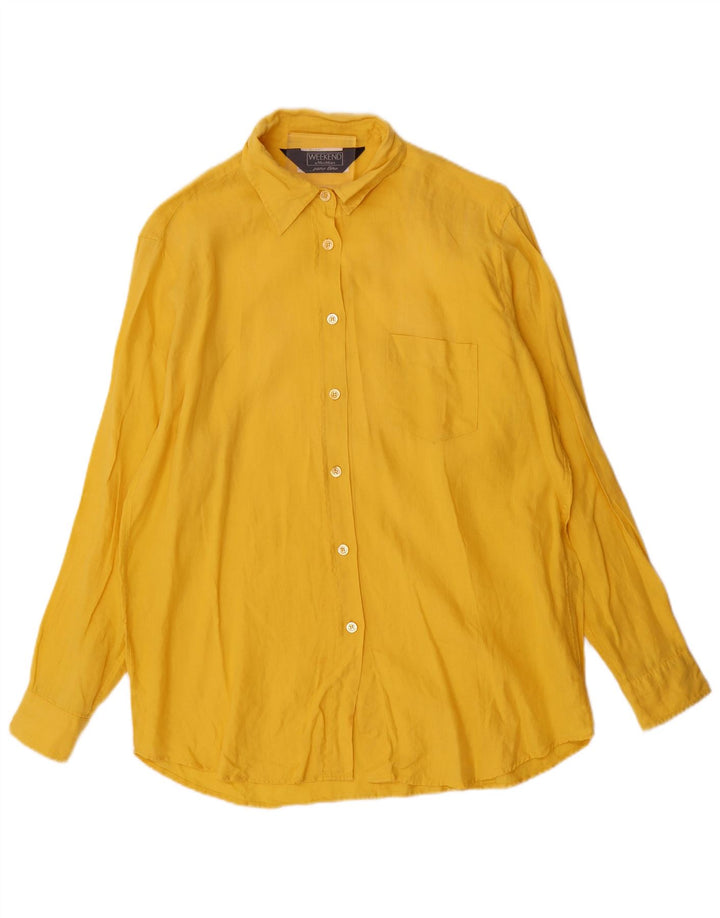 Max Mara Womens Shirt UK 18 XL Yellow Linen