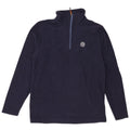 Avirex Mens Zip Neck Fleece Jumper Medium Navy Blue Polyester