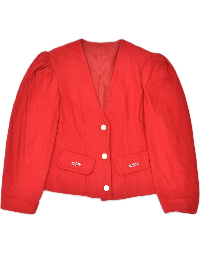 VINTAGE Womens 3 Button Blazer Jacket IT 38 XS Red Wool | Vintage | Thrift | Second-Hand | Used Clothing | Messina Hembry 