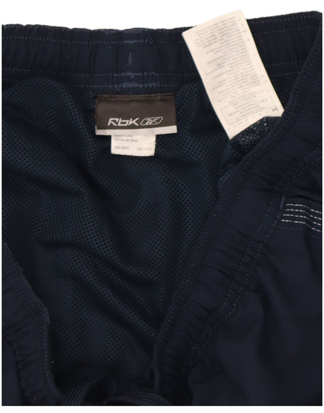 Reebok Mens Sport Shorts Large Navy Blue Polyester
