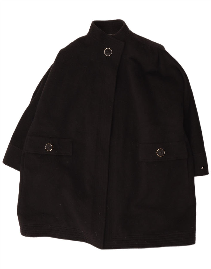 Vintage Womens Oversized Overcoat UK 18 XL Black Alpaca Wool