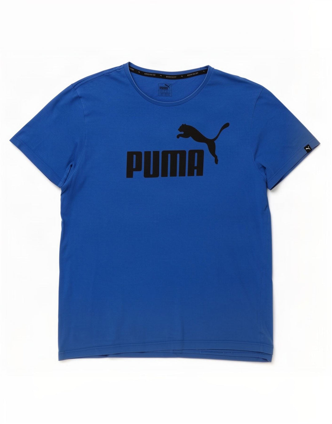 Puma Mens Graphic T-Shirt Top 2XL Blue Cotton