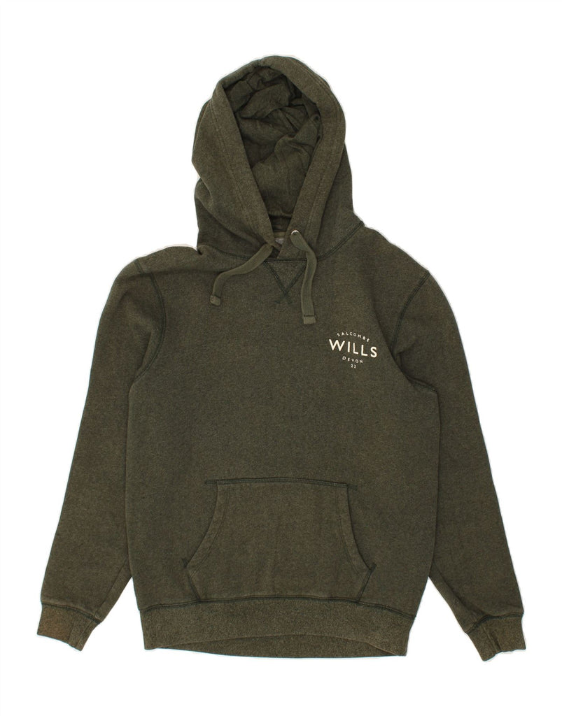 JACK WILLS Mens Graphic Hoodie Jumper Small Khaki Cotton | Vintage Jack Wills | Thrift | Second-Hand Jack Wills | Used Clothing | Messina Hembry 