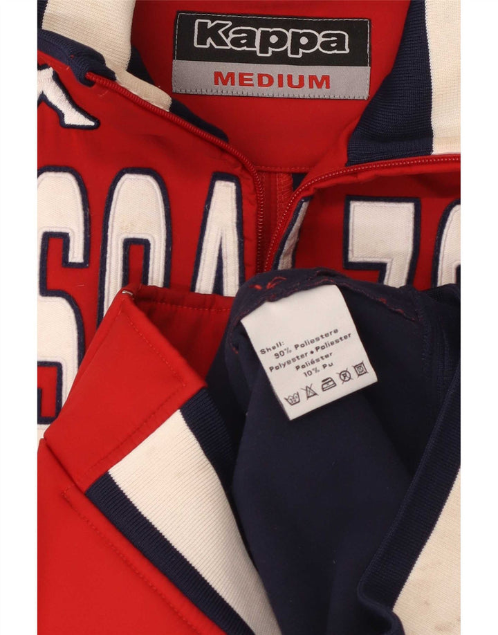 Kappa Mens Graphic Tracksuit Top Jacket Medium Red Colourblock Polyester