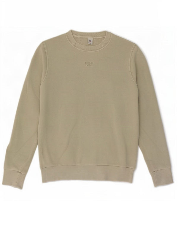 Reebok Womens Oversized Sweatshirt Jumper UK 4/6 XS Green Cotton