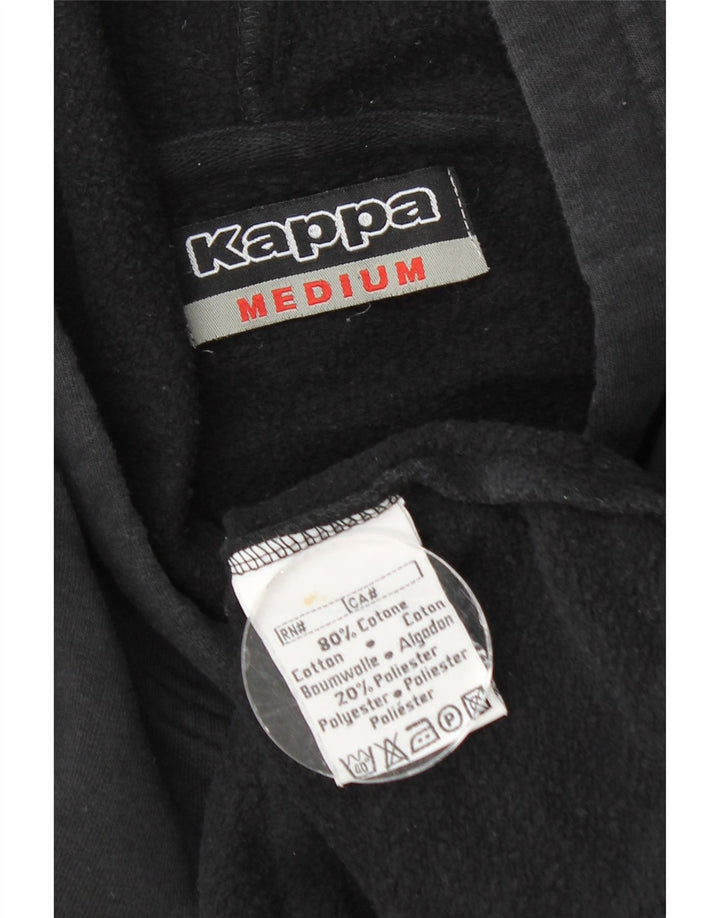 KAPPA Mens Hoodie Jumper Medium Black Cotton