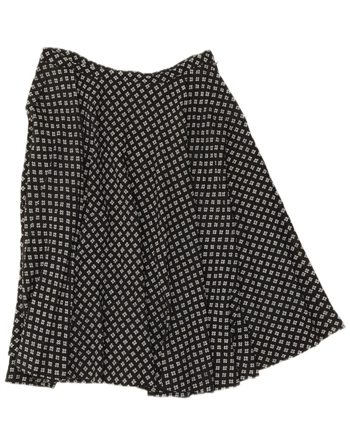 Vintage Womens A-Line Skirt W28 Medium Black Geometric