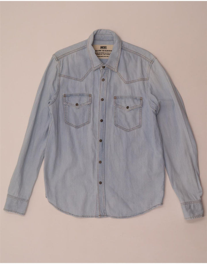 Diesel Mens Denim Shirt Large Blue Cotton