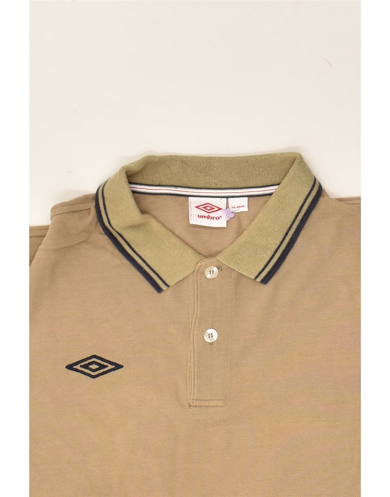 UMBRO Mens Slim Polo Shirt XL Brown Cotton | Vintage Umbro | Thrift | Second-Hand Umbro | Used Clothing | Messina Hembry 