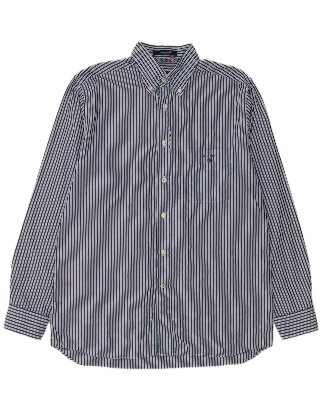Gant Mens Regular Fit Shirt Medium Blue Pinstripe Cotton