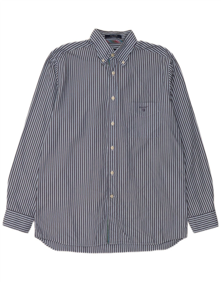 Gant Mens Regular Fit Shirt Medium Blue Pinstripe Cotton