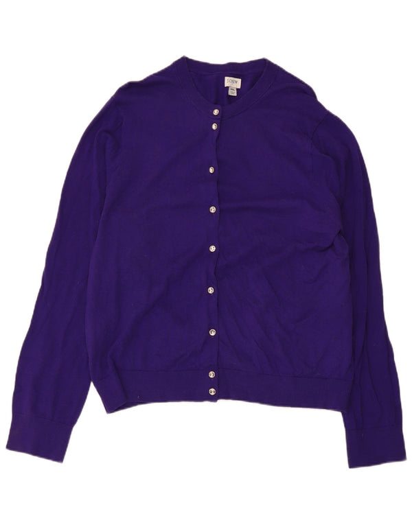 J. Crew Womens Cardigan Sweater UK 20 2XL Purple Cotton