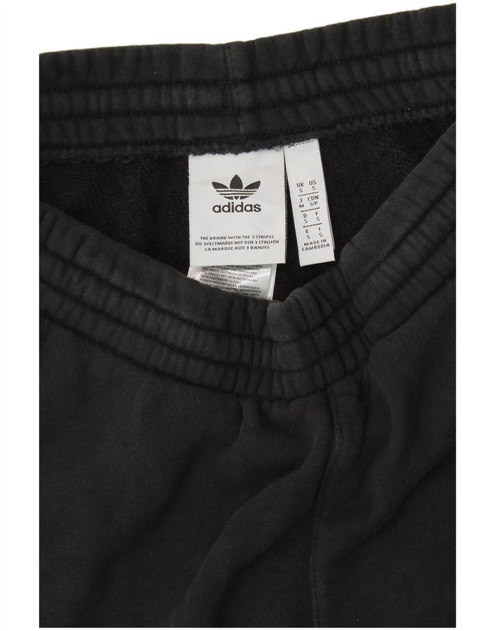 ADIDAS Womens Graphic Tracksuit Trousers Joggers UK 8 Small  Black Cotton