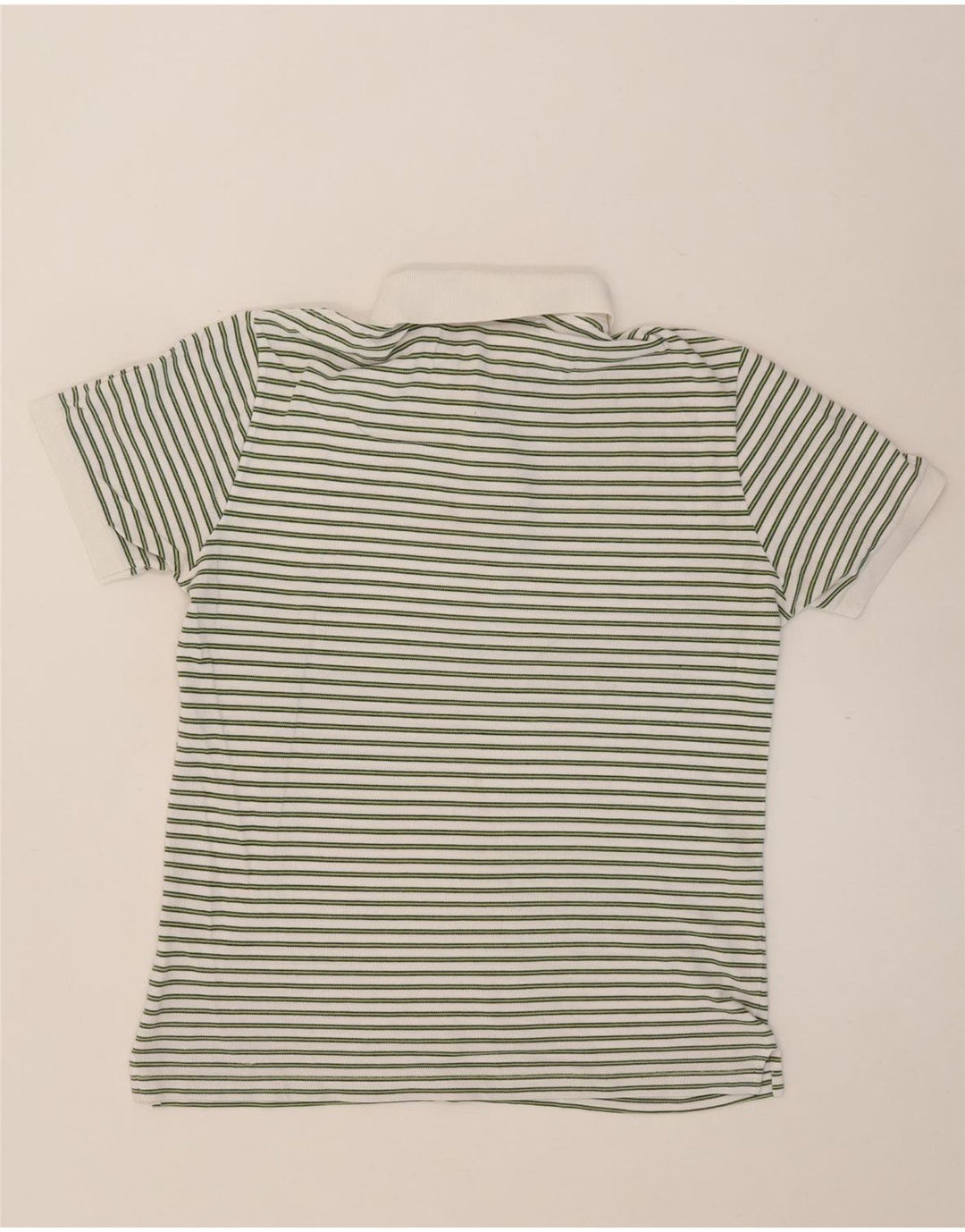 FRED PERRY Mens Polo Shirt Small White Striped Cotton