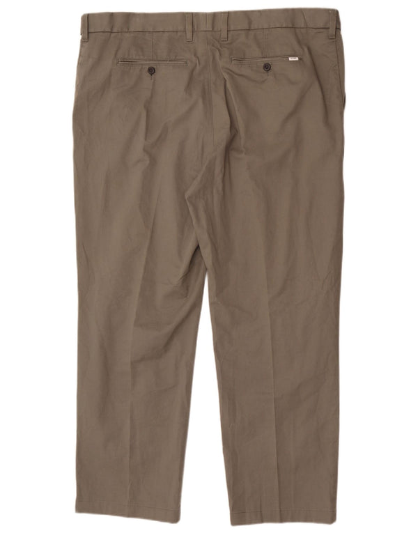 Marks & Spencer Mens Straight Chino Trousers W44 L31 Khaki Cotton