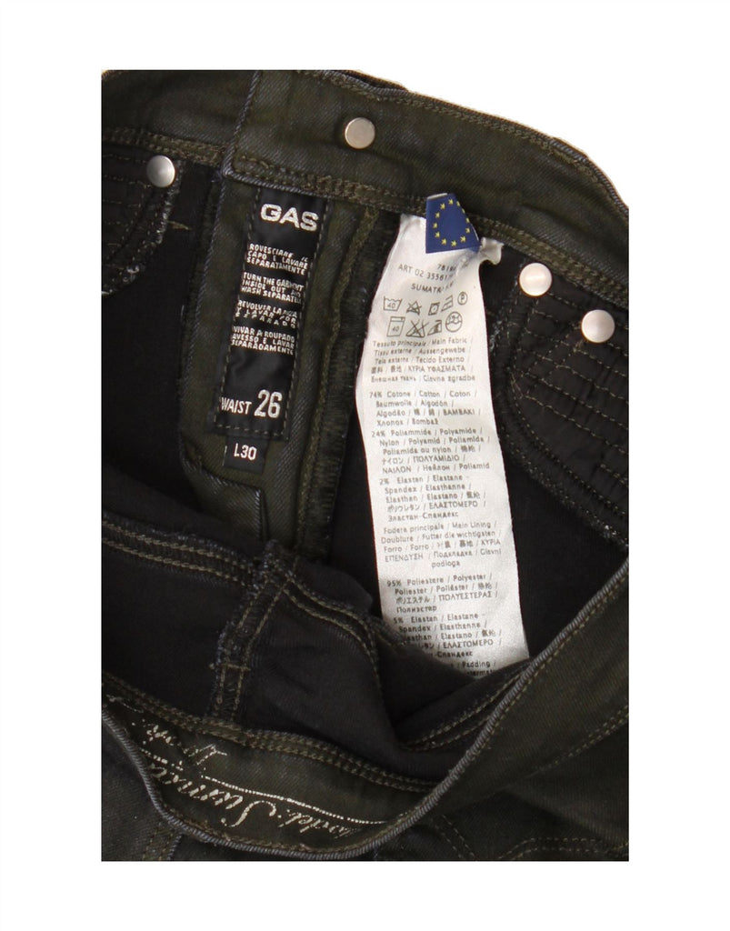 GAS Womens Sumatra Skinny Jeans W26 L30 Khaki Cotton Vintage Gas and Second-Hand Gas from Messina Hembry 
