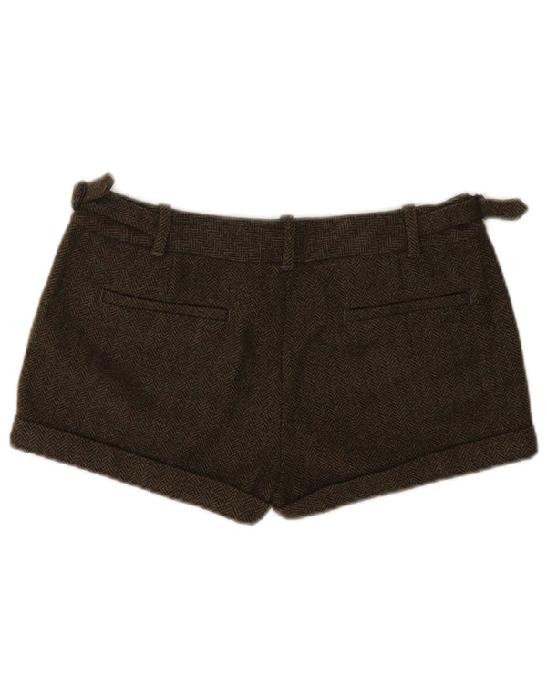 Jack Wills Womens Pegged Chino Shorts UK 10 Small W30 Khaki Herringbone